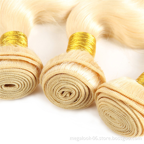 MEGALOOK 40 Inch Virgin Easy Single Silk Weft Honey Blonde Wholesale Brazilian Knot Hair Extensions South Africa